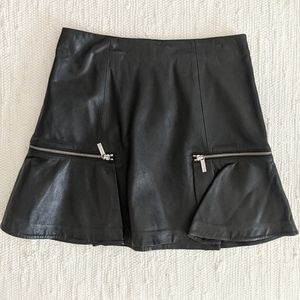 Cool Michael Kors Genuine Leather Skirt Size 4